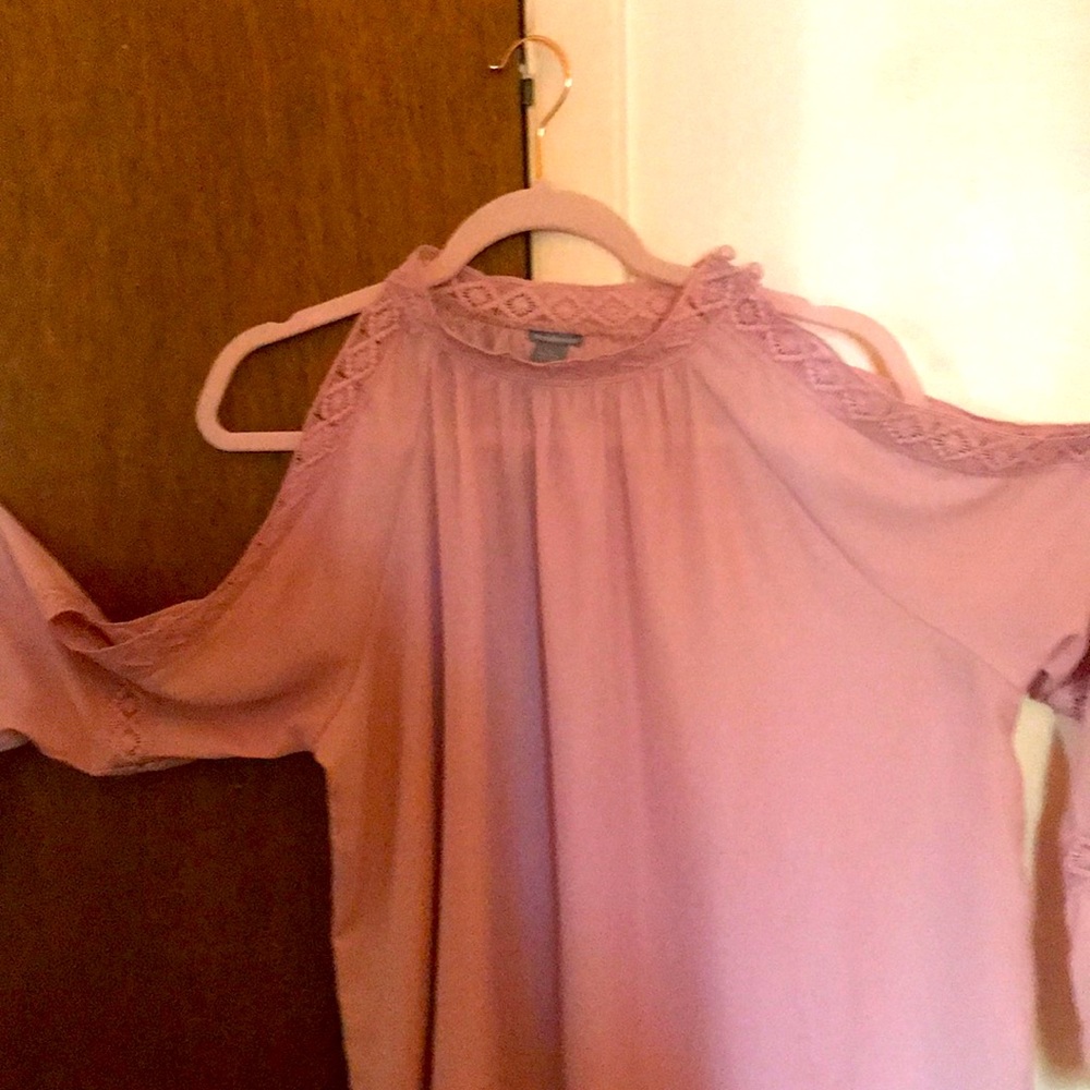 Dusty Rose Cold Shoulder Top